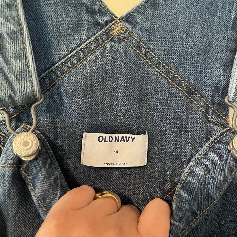 Old Navy Overall Shorts 3x Denim Bibs Dungarees Country Preppy Cute Fair 90s - Picture 4 of 5